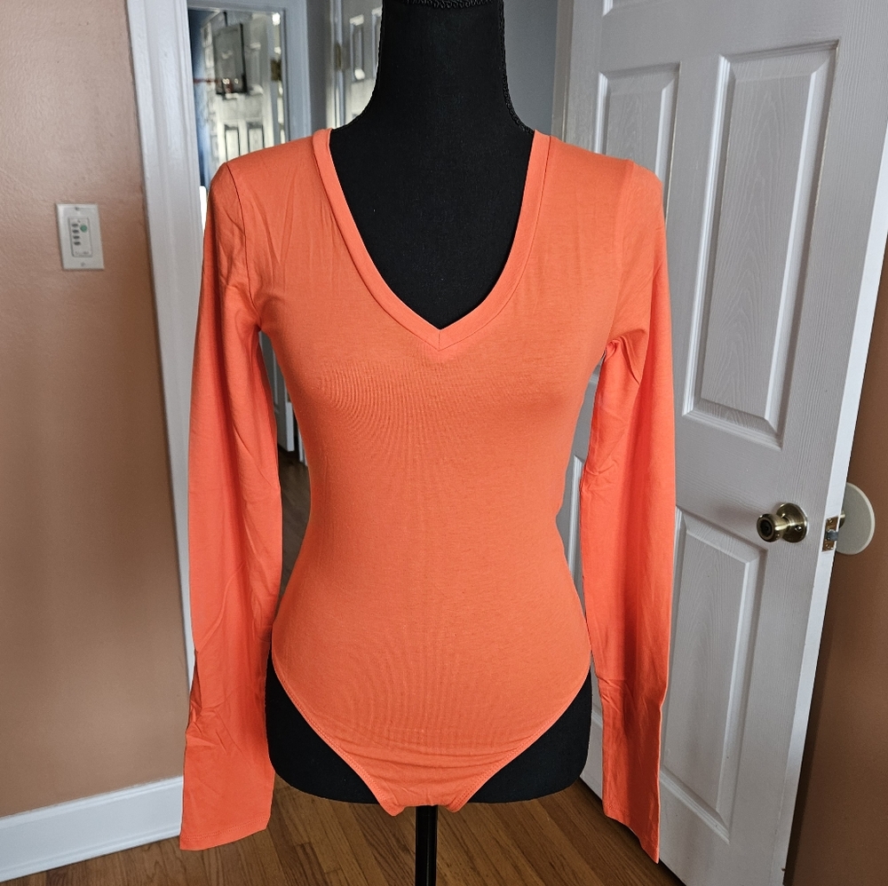 Orange Long Sleeve Bodysuit